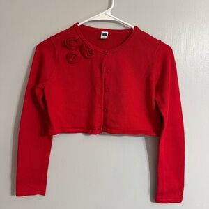 Janie and Jack Red Knit Cardigan Top Size 10